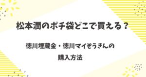 松本潤のポチ袋はどこで買える？徳川埋蔵金・徳川マイぞうきんの購入方法を調査