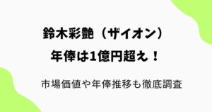 鈴木彩艶(ザイオン)の年俸は1億円超え！市場価値や年俸推移も徹底調査