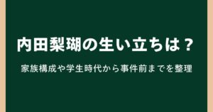 内田梨瑚の生い立ちとは？家族構成や学生時代から事件前までを整理