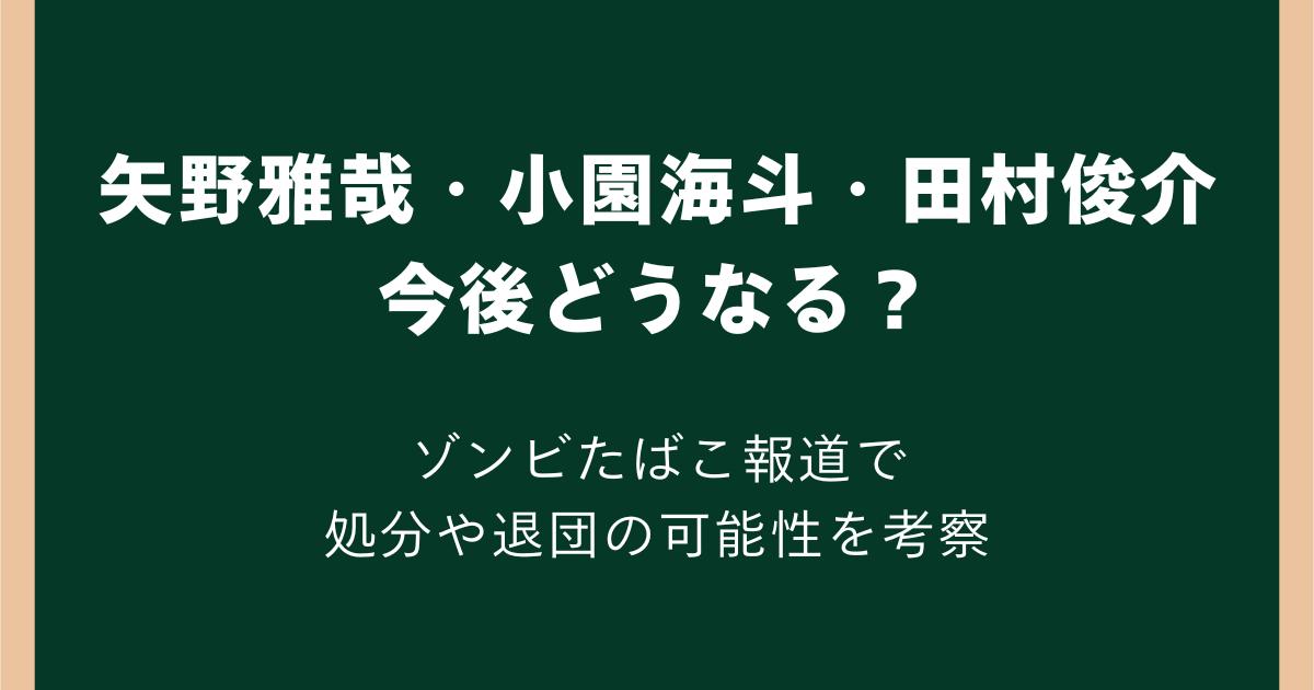 矢野雅哉・小園海斗・田村俊介は今後どうなる?ゾンビたばこ報道で処分や退団の可能性を考察