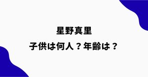 星野真里の子供は何人？娘ふうかの年齢や夫・高野貴裕との家族構成