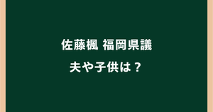 福岡県議・佐藤楓の夫はどんな人？子供は2人！家族構成や子育て奮闘記を調査