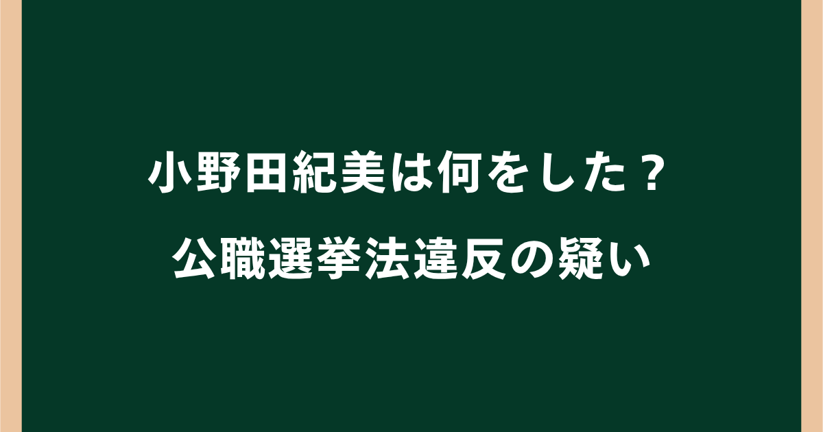 小野田紀美は何をした？公職選挙法違反の疑いを解説｜ヤミ選挙事務所疑惑